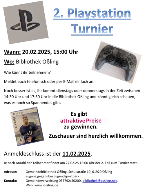 PlayStation-Turnier 2025 in der Bibliothek