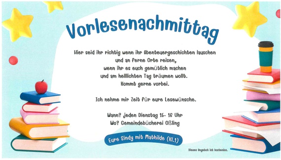 Gemeindebibliothek: Vorlesetag