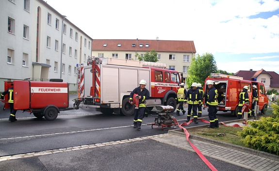 Übung der Freiwilligen Feuerwehren von Oßling