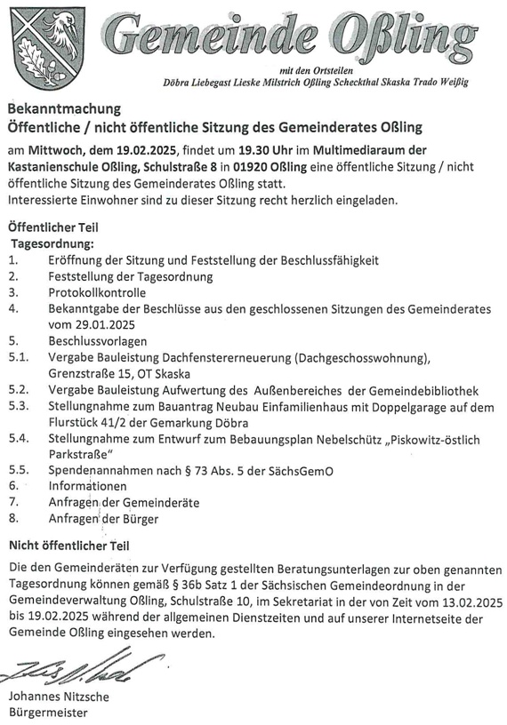 Einladung zur GR-Sitzung 02/2025