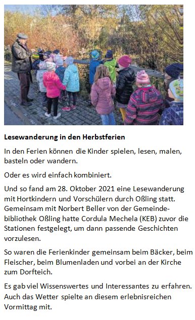 Lesewanderung in Oßling