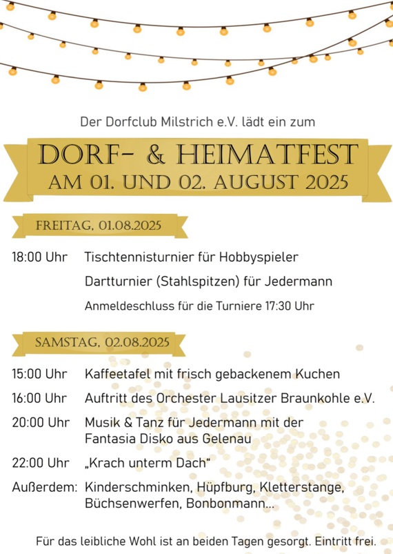 Dorffest Milstrich 2025